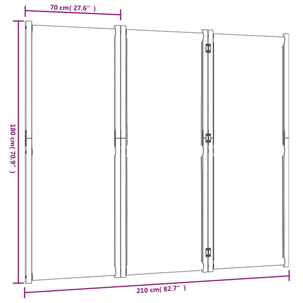 Dunkelblauer Raumteiler Rada 210x180cm (3-teilig)