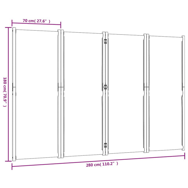 Dunkelblauer Raumteiler Rada 200x180cm (4-teilig)