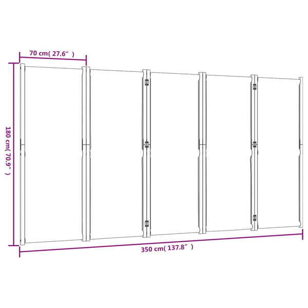 Dunkelblauer Raumteiler Rada 350x180cm (5-teilig)
