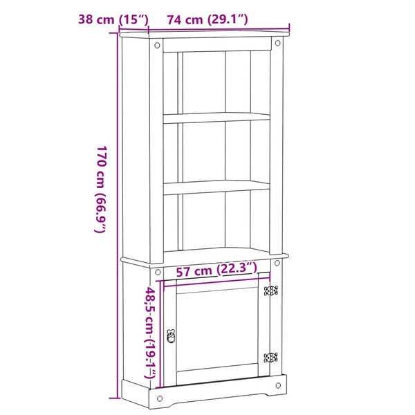 Schrank Corona Clarence 74x38x170cm (Kiefer)
