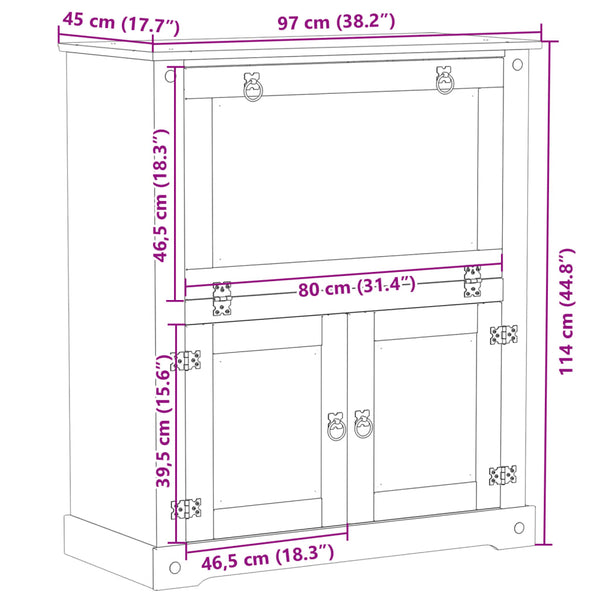 Viinikaappi corona Heric 97x45x114cm (mänty)