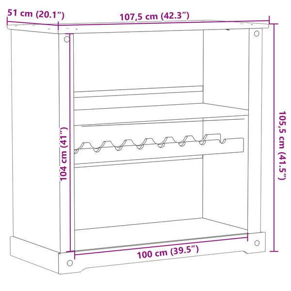 Viinikaappi corona Dobai 107,5x51x105,5cm (mänty)