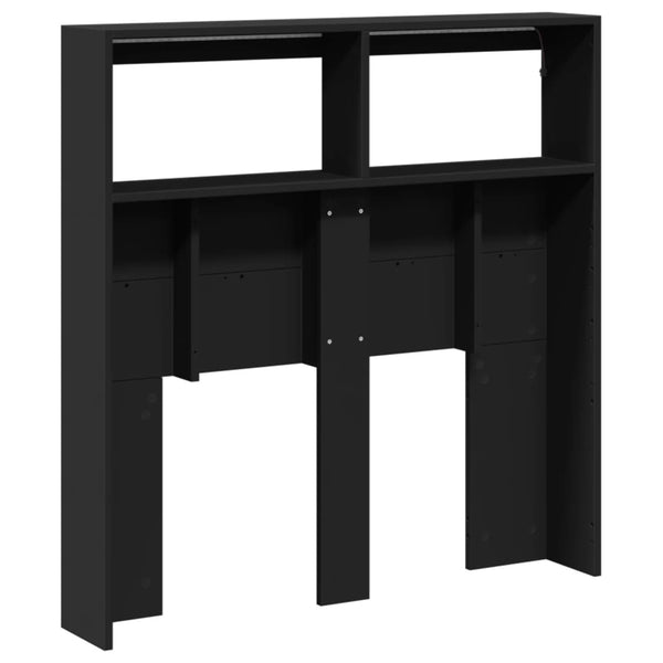Nculai schwarzer Nachttischschrank 100x17x102cm (mit LED-Beleuchtung)