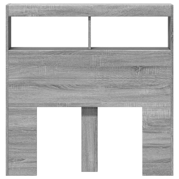 Harmaa sängynpäätykaappi Nculai 100x17x102cm (led-valoilla sonoma)