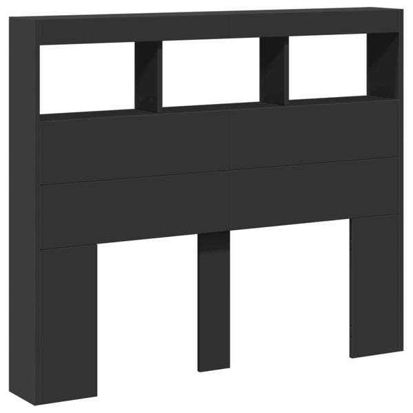 Schwarzer Nachttischschrank Nculai 120x17x102cm (mit LED-Beleuchtung)