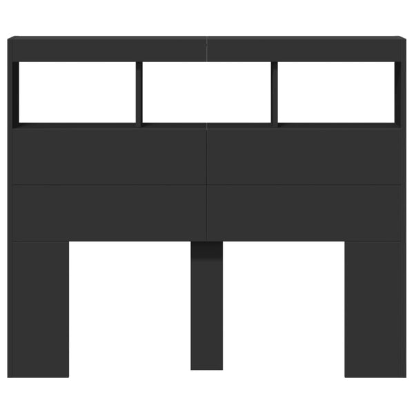 Schwarzer Nachttischschrank Nculai 120x17x102cm (mit LED-Beleuchtung)