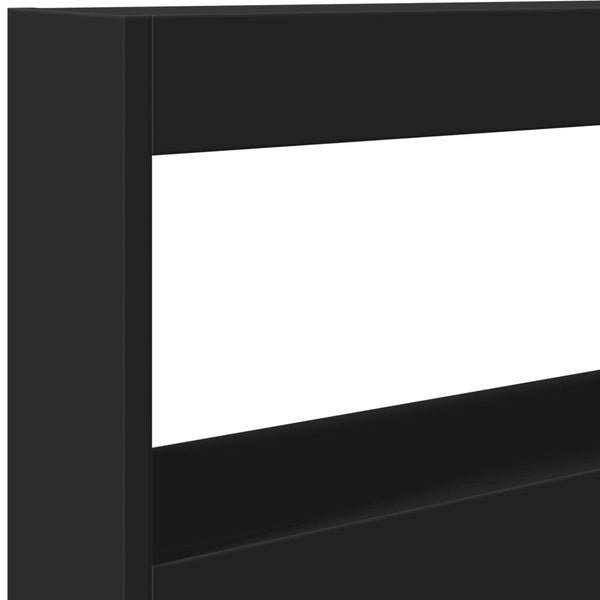 Schwarzer Nachttischschrank Nculai 120x17x102cm (mit LED-Beleuchtung)