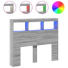 Graues Betthauptschrank Nculai 120x17x102cm (mit LED-Beleuchtung)