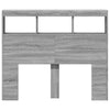 Graues Betthauptschrank Nculai 120x17x102cm (mit LED-Beleuchtung)