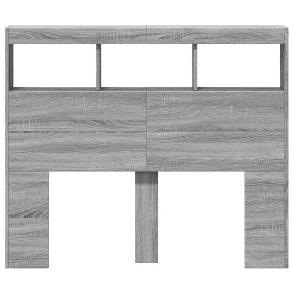 Graues Betthauptschrank Nculai 120x17x102cm (mit LED-Beleuchtung)