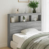 Graues Betthauptschrank Nculai 120x17x102cm (mit LED-Beleuchtung)