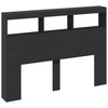 Schwarzer Kopfteilschrank Nculai 140x17x102cm (mit LED-Beleuchtung)