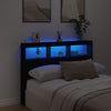 Schwarzer Kopfteilschrank Nculai 140x17x102cm (mit LED-Beleuchtung)
