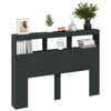 Schwarzer Kopfteilschrank Nculai 140x17x102cm (mit LED-Beleuchtung)