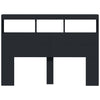Schwarzer Kopfteilschrank Nculai 140x17x102cm (mit LED-Beleuchtung)