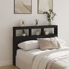 Schwarzer Kopfteilschrank Nculai 140x17x102cm (mit LED-Beleuchtung)