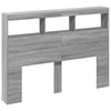 Grauer Bettkopfteil Schrank Nculai 140x17x102cm (mit LED-Beleuchtung Sonoma)