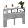 Grauer Bettkopfteil Schrank Nculai 140x17x102cm (mit LED-Beleuchtung Sonoma)