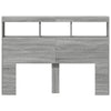 Grauer Bettkopfteil Schrank Nculai 140x17x102cm (mit LED-Beleuchtung Sonoma)