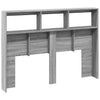 Grauer Bettkopfteil Schrank Nculai 140x17x102cm (mit LED-Beleuchtung Sonoma)