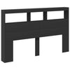 Schwarzer Nachttischschrank Nculai 160x17x102cm (mit LED-Beleuchtung)