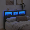 Schwarzer Nachttischschrank Nculai 160x17x102cm (mit LED-Beleuchtung)