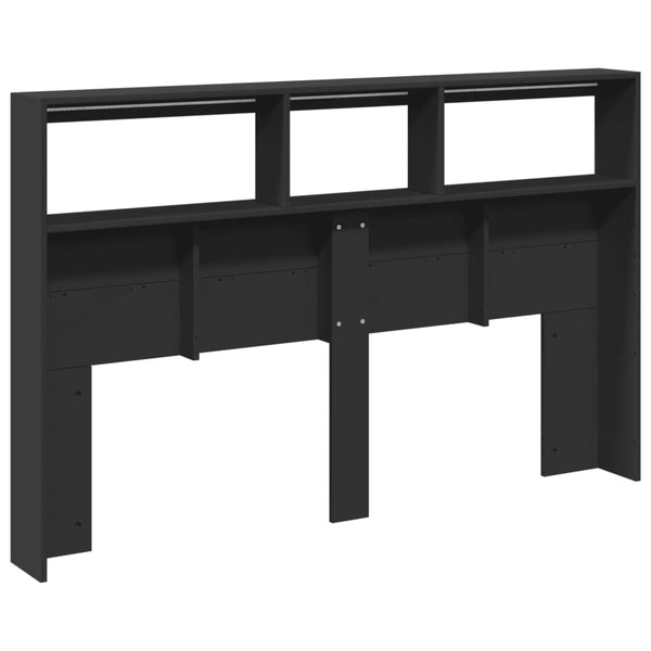 Schwarzer Nachttischschrank Nculai 160x17x102cm (mit LED-Beleuchtung)