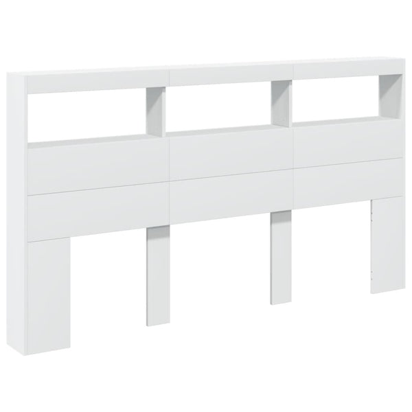 Weißer Nachttischschrank Nculai 180x17x102cm (mit LED-Beleuchtung)