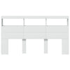 Weißer Nachttischschrank Nculai 180x17x102cm (mit LED-Beleuchtung)