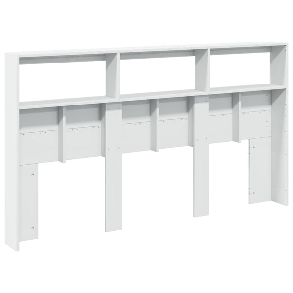 Weißer Nachttischschrank Nculai 180x17x102cm (mit LED-Beleuchtung)