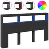 Schwarzer Nachttischschrank Nculai 180x17x102cm (mit LED-Beleuchtung)