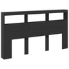 Schwarzer Nachttischschrank Nculai 180x17x102cm (mit LED-Beleuchtung)