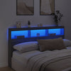 Grauer Kopfteilschrank Nculai 180x17x102cm (mit LED-Beleuchtung Sonoma)