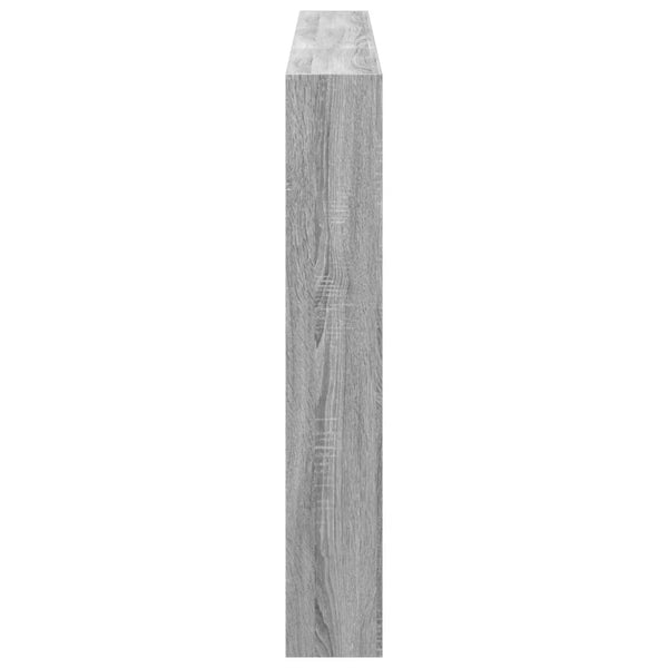 Grauer Kopfteilschrank Nculai 180x17x102cm (mit LED-Beleuchtung Sonoma)