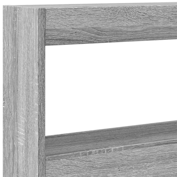 Grauer Kopfteilschrank Nculai 180x17x102cm (mit LED-Beleuchtung Sonoma)