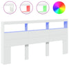 Nachttisch Nculai weiß 200x17x102cm (mit LED-Beleuchtung)