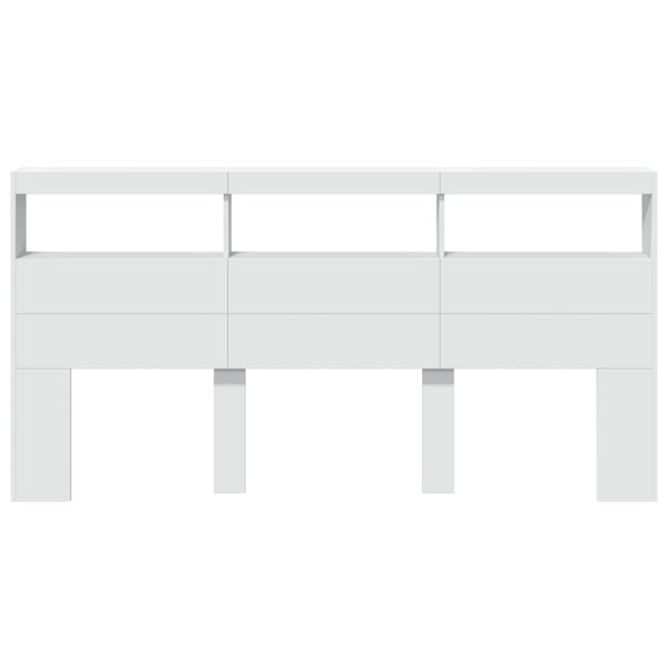 Nachttisch Nculai weiß 200x17x102cm (mit LED-Beleuchtung)
