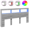 Graues Bettkopfteil Nculai 200x17x102cm (mit LED-Beleuchtung Sonoma)