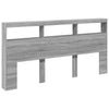 Graues Bettkopfteil Nculai 200x17x102cm (mit LED-Beleuchtung Sonoma)