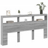 Graues Bettkopfteil Nculai 200x17x102cm (mit LED-Beleuchtung Sonoma)