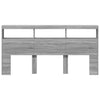 Graues Bettkopfteil Nculai 200x17x102cm (mit LED-Beleuchtung Sonoma)
