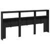 Schwarzer Bettkopfteilschrank Nculai 220x17x102cm (mit LED-Beleuchtung)