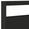 Schwarzer Bettkopfteilschrank Nculai 220x17x102cm (mit LED-Beleuchtung)