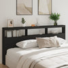 Schwarzer Bettkopfteilschrank Nculai 220x17x102cm (mit LED-Beleuchtung)