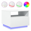Weißer Couchtisch mit LED-Beleuchtung Montanori 50x49x40cm