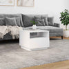 Weißer Couchtisch mit LED-Beleuchtung Montanori 50x49x40cm