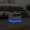 Weißer Couchtisch mit LED-Beleuchtung Montanori 50x49x40cm
