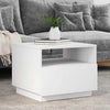 Weißer Couchtisch mit LED-Beleuchtung Montanori 50x49x40cm