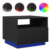 Schwarzer Couchtisch mit LED-Beleuchtung Montanori 50x49x40cm
