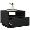 Schwarzer Couchtisch mit LED-Beleuchtung Montanori 50x49x40cm